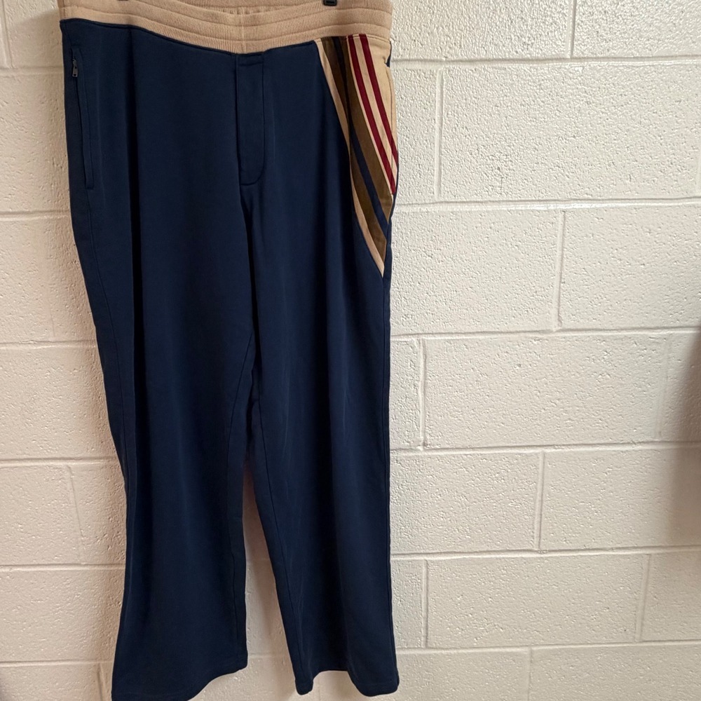 BRS Nike Mens Blue Ribbon Sports Retro Stripe Sweatpants Navy XL 36x33 Street